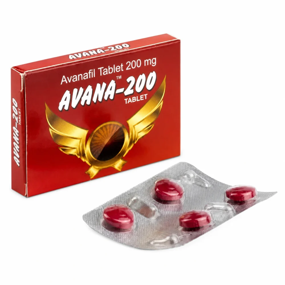 Avana-200 (Avanafil 200 mg.) box and blister pack