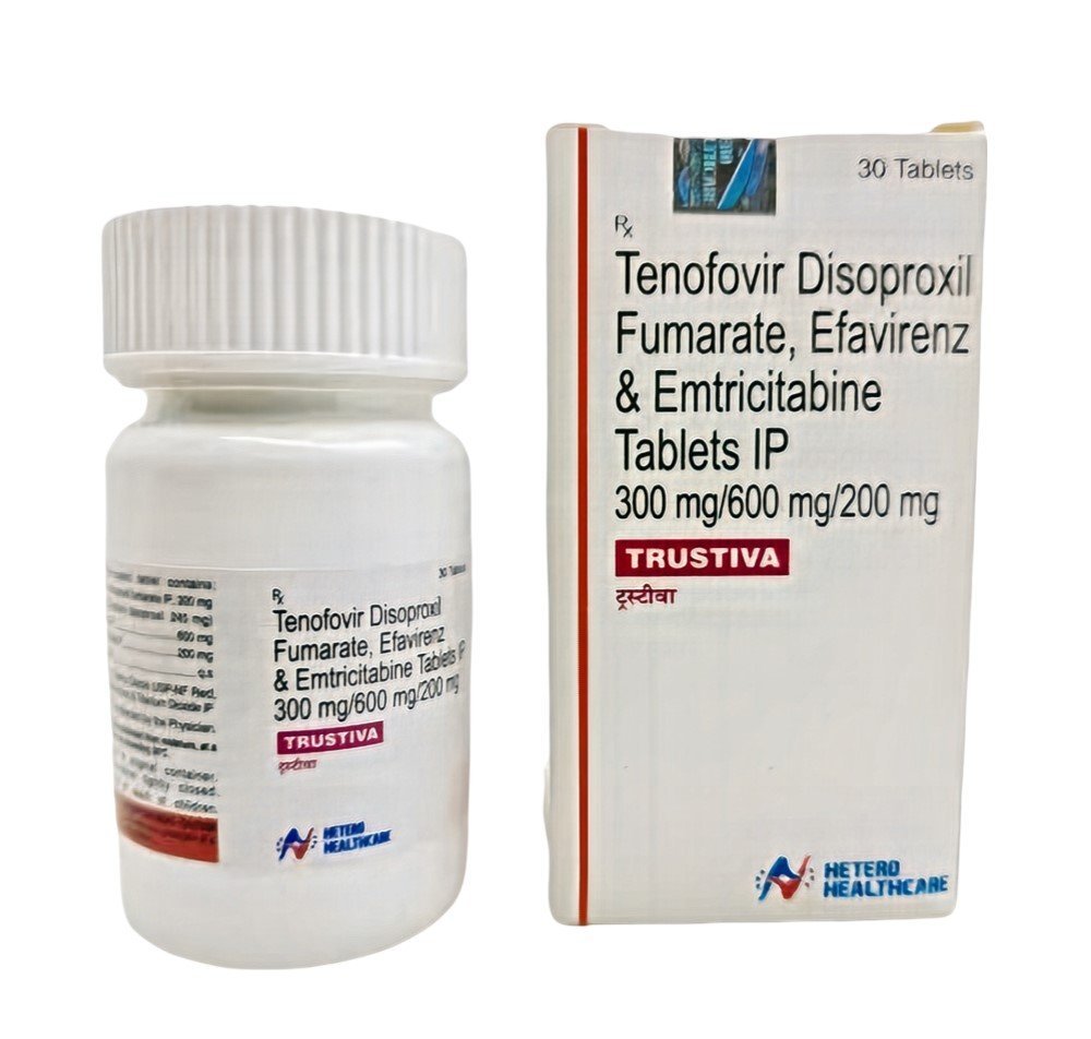 Tenofovir disoproxil fumarate-300mg + Efavirenz-600mg