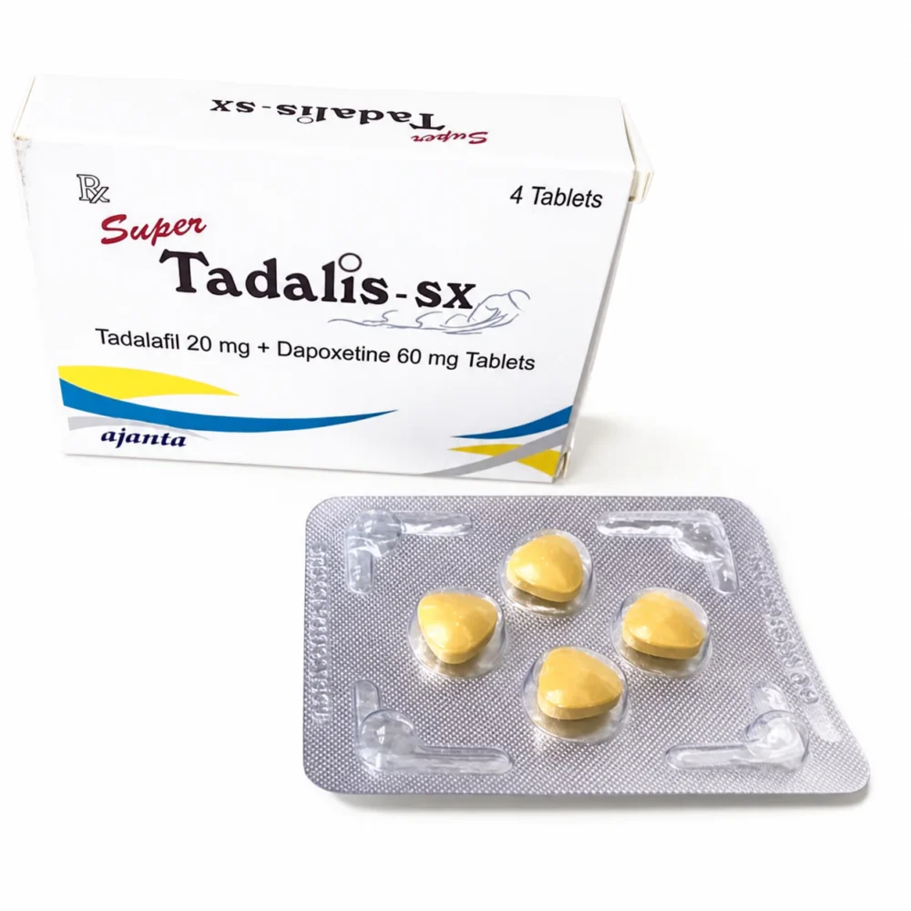 Super Tadalis SX box and blister pack with four tablets